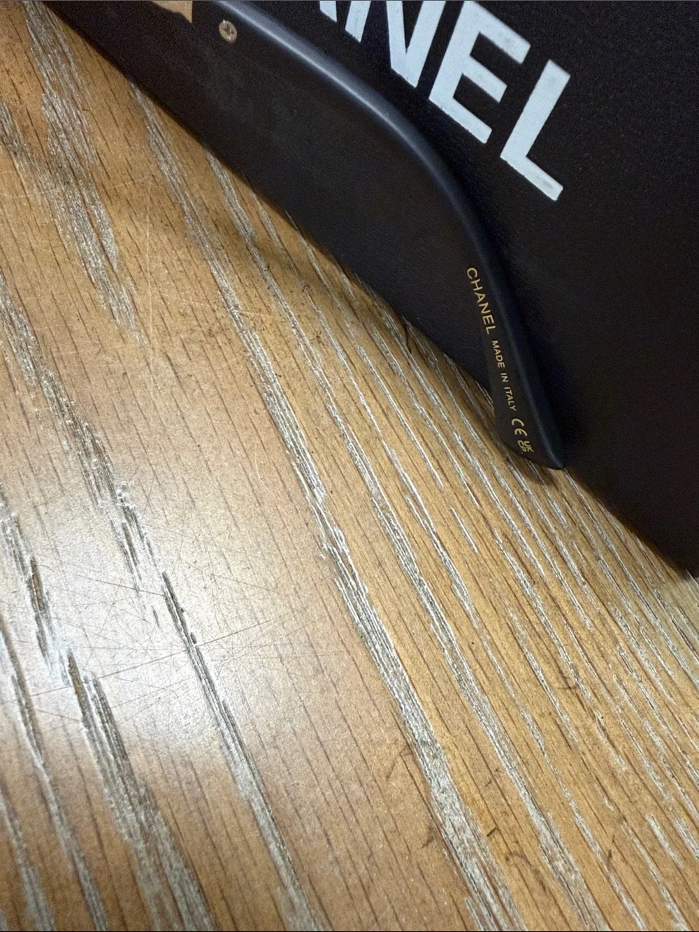 CHANEL Black & Silver Oversized Square Sunglasses with CC Logo